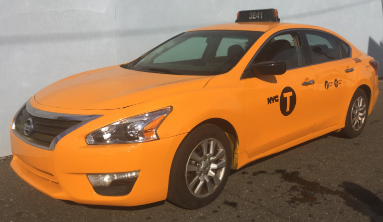 Nissan Altima Hybrid NYC yellow taxi available to rent for film and photoshoots