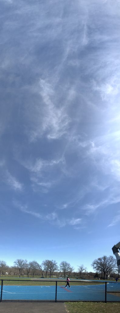 Cloudy sky over a park